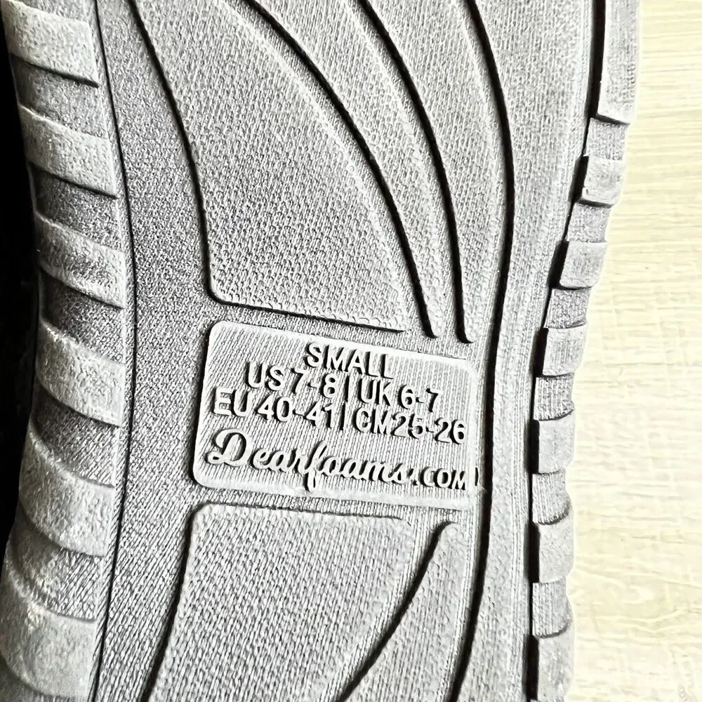 DF By Dearfoams Moccasin Slippers Gray Mens Sz S (7/8) Loafer
